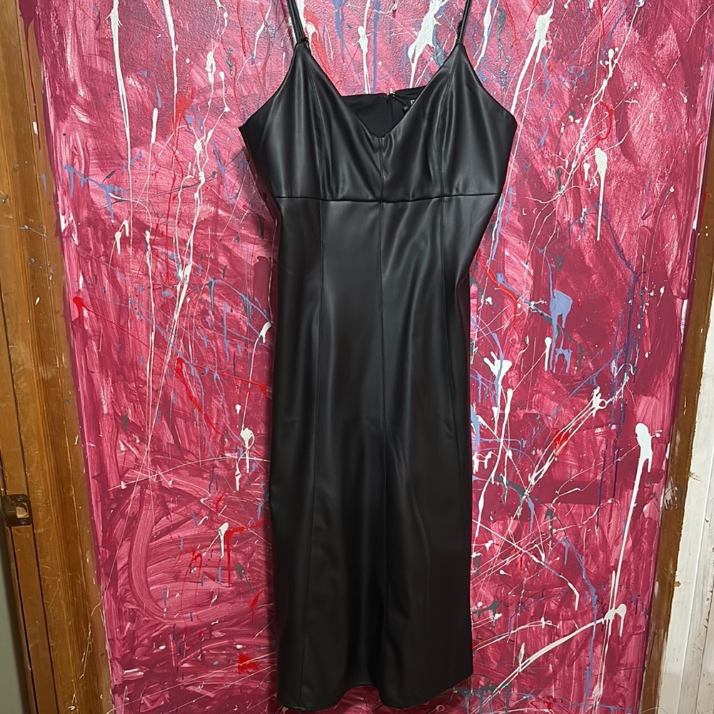 Sleek Black pleather dress